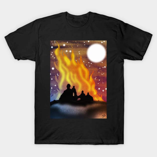Bonfire Night Acrylic and digital T-Shirt by grantwilson
